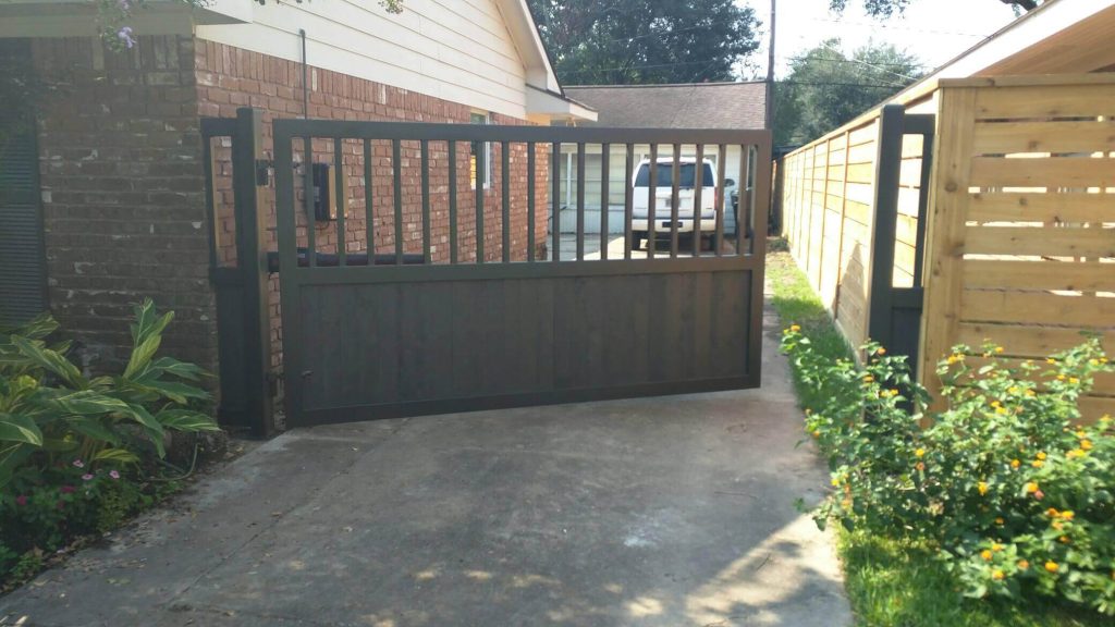 Custom Iron and Wood Swing Gate