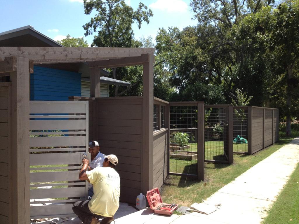 custom wood and iron fence